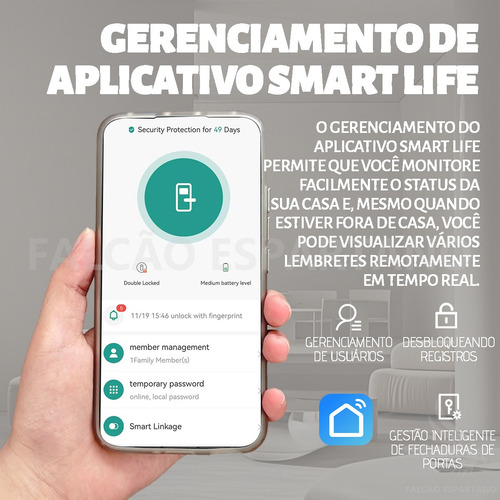 Fechadura Eletronica Biometria Com Câmera Wifi Facial App