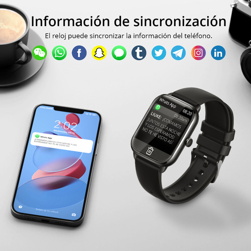 Reloj Smartwach Colmi C61, pantalla de llamadas/mensajes 1.9, color negro, correa, color negro