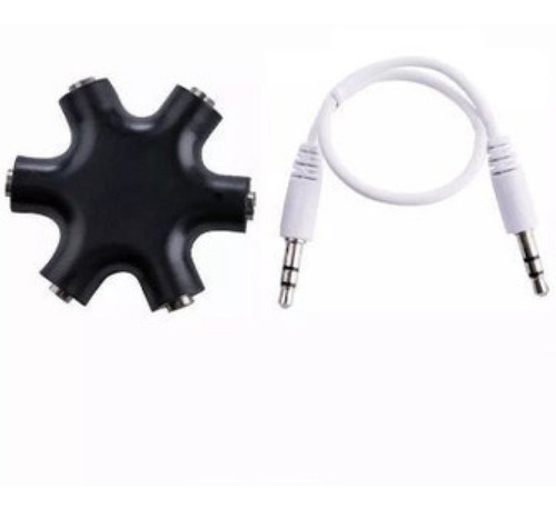 Adaptador Audífonos Plug Splitter 1 A 6 Audio Auxiliar 3.5mm