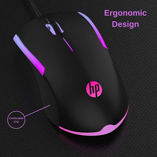 Mouse Hp Gamer Con Sensor Led De Iluminación Óptico, 7 Color