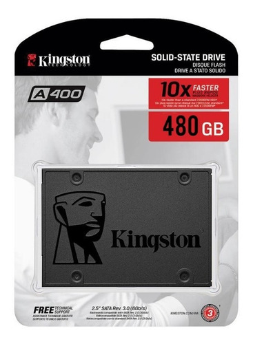Imagen 2 de 5 de Ssd 480gb Kingston Sa400s37/480gb 2.5 Estado Solido Pc Y Lap