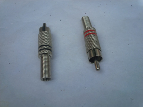 Conector Plug Rca Macho De Metal Cromado.