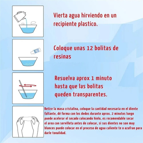 Imagen 3 de 6 de Kit Diente Provisorio Para Reemplazar Un Diente Easy Teeth