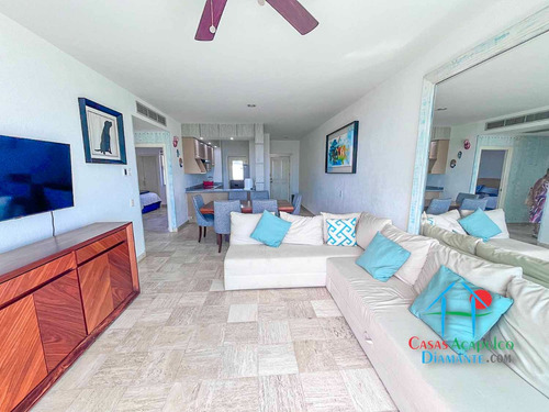 Cad Kabah 803. Departamento En Renta Vacacional Con Terraza En Acapulco Diamante