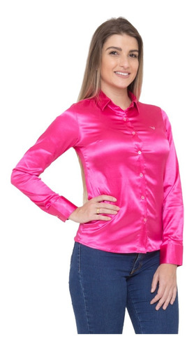 Blusa Feminina Eléonore Cetim C/ Elastano - Pimenta Rosada