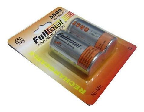 Imagen 2 de 3 de Pilas Recargables Tipo C Mediana 3500mah Full Total X2und
