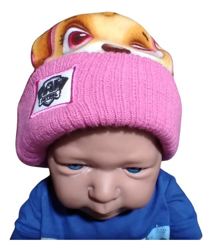 Gorro Tejido Invierno Paw Partol Rosa Unico Paw Patrol