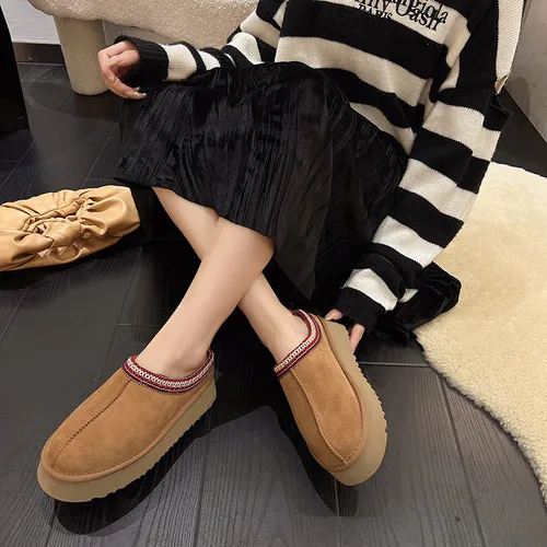 Zapatillas De Mujer Plataforma Mini Botas Botín Corto