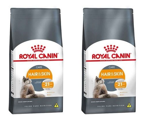 Ração Royal Canin Gatos Hair & Skin 1,5kg Kit 2 Unidades