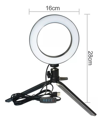 Aro De Luz Led 16cm ,video Foto Maquillaje + Tripode De Mesa