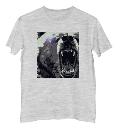 Remera Niño Oso Rugido Colores Arte Visual Furioso M1