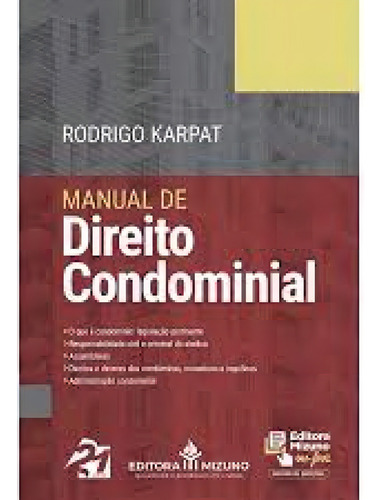 -, de Rodrigo Karpat. Editora JH MIZUNO, capa mole em português