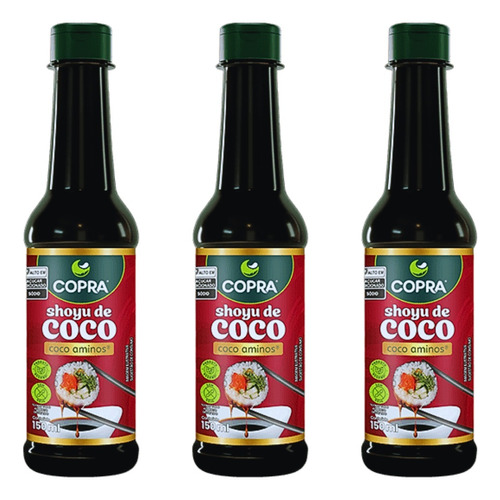 Kit 3 Frascos De Shoyu De Coco Coco Aminos - Copra