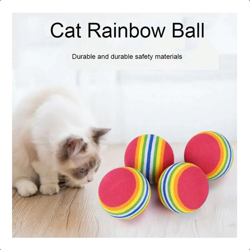 Pack De 10 Pelotas Para Gatos Juguetes Juegos Multicolor