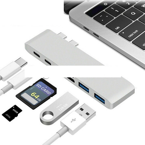 Hub Macbook Pro 13 15 Thunderbolt 3 Usb 3.1 Tipo C 6 En 1