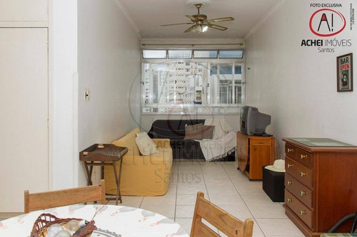 Imagem 1 de 30 de Apartamento Com 3 Dormitórios, 2 Wcs, Andar Alto, Quadra Da Praia, 1 Vaga, À Venda, 128 M² Por R$ 510.000 - Embaré - Santos/sp - Ap10350