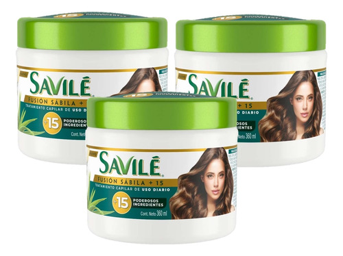 Savile Fusion Sabila +15 Tratamiento Capilar 360ml. 3pack** 