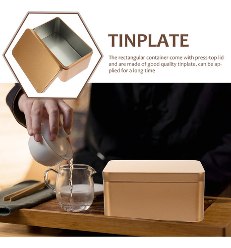Caja Rectangular De Hojalata, Miniportátil, Para Guardar Hoj