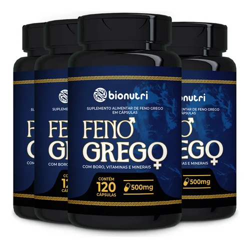 comprar 4x Feno Grego Com Boro,vitaminas E Minerais 120caps Bionutri