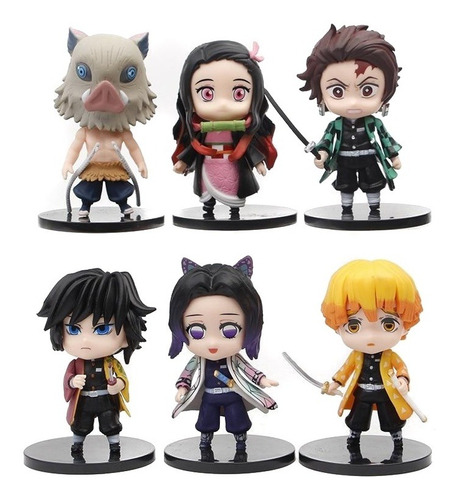 Demon Slayer Kimetsu No Yaiba Colección 6 Figuras En Bolsa