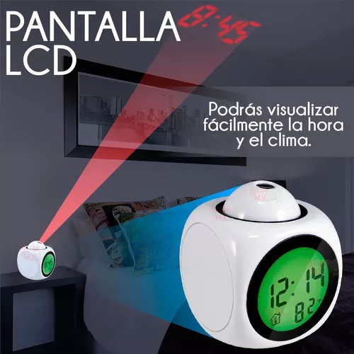 Reloj despertador con luz LED y proyector de tiempo de techo