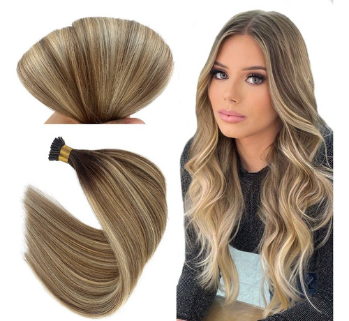 Extensiones De Cabello Marrón A Rubio Pregrabadas 22in 50gr