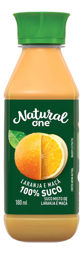 Suco Laranja E Maçã Natural One Garrafa 180ml Com 6 Unidades