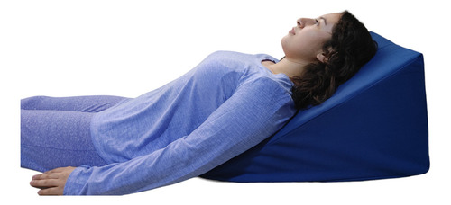 Kit 2 Almohadas Cojín De Cuña Mediana De Espuma Anti Reflujo Color Azul