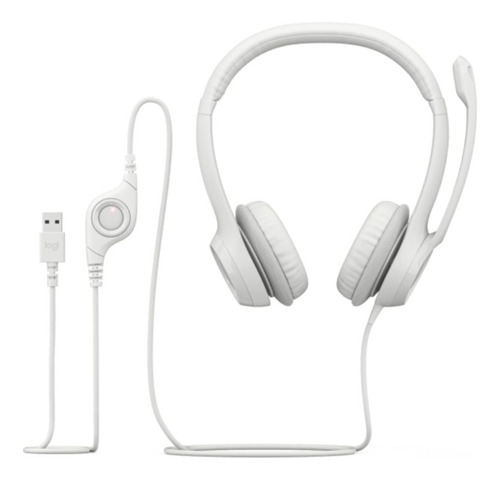 Auriculares Logitech H390 Negro Vincha Usb Pcreg Color Blanco