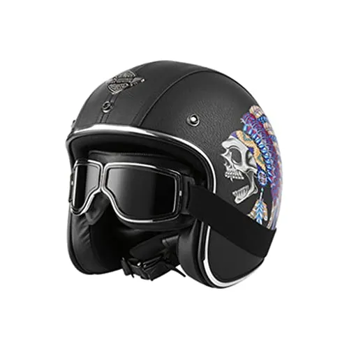 Casco de cuero abierto para motocicleta, casco clásico retro 34 para  adultos, mujeres y hombres, casco Vespa de media cara, cascos de  motocicleta – Yaxa Colombia