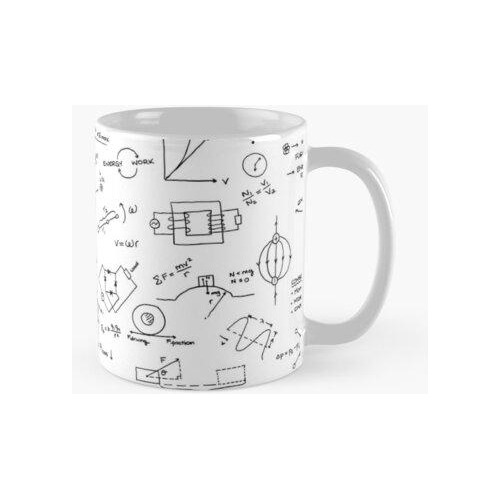 Taza Diagramas De Física, Ecuaciones Y Garabatos. Calidad Pr