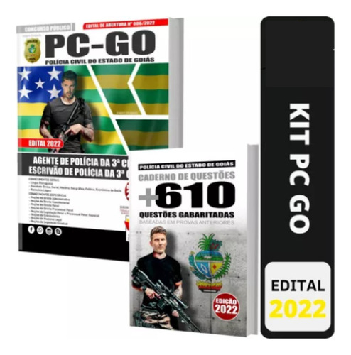 Kit Apostila Pc Go - Agente De Polícia E Escrivão De Polícia Civil De Goiás + Caderno De Testes