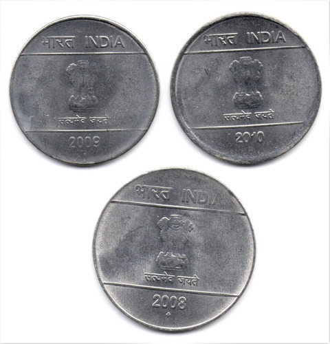 India 1 Y 2 Rupias 2008 A 2010