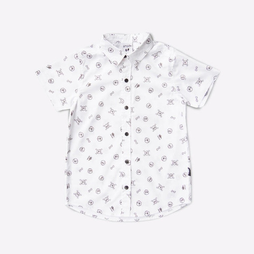 Camisa Manga Corta Nene Niño Grisino Original Estampada