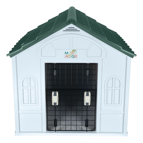 Casa Para Perro Mascoamigo Para Razas Medianas 75x65x63 Cm Color Verde Musgo