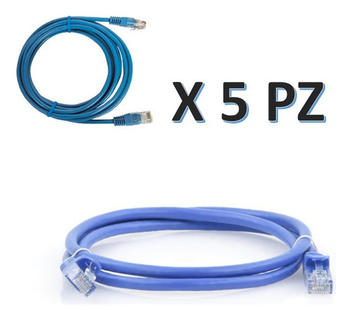 5 Pz Cables De Red 1 Metro Patchcord Utp Cat 6 10/100/1000
