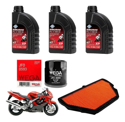 Kit Service Honda Cbr 600 F4 Silko Sintetico Filtros Sia++