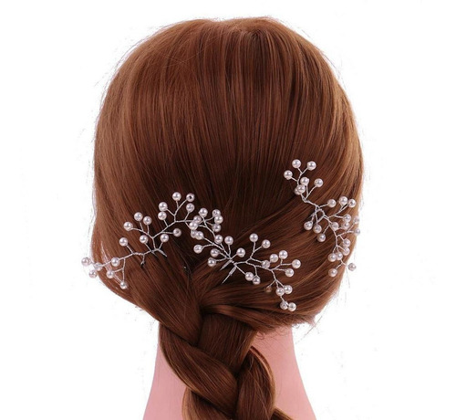 3 Piezas De Adornos Nupcial Boda De Color Plata Clip Pinza