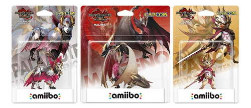 Set Amiibo Monster Hunter Meruzena, Otomoa Airou, Garuku Jap