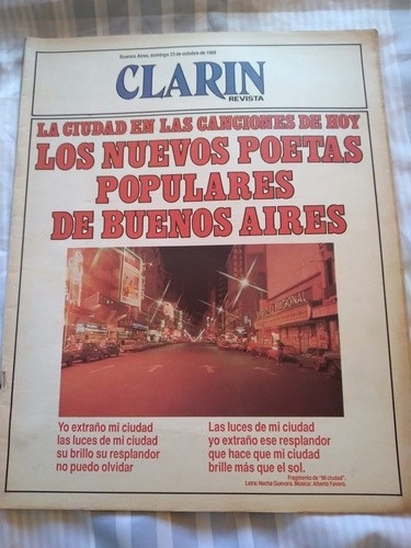 Revista Clarín  Guevara Novarro Walsh 23 10 1988