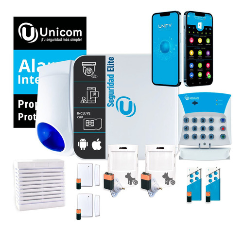 Kit Alarma Unicom Country Inalambrica Gprs Chip Casa Comerci