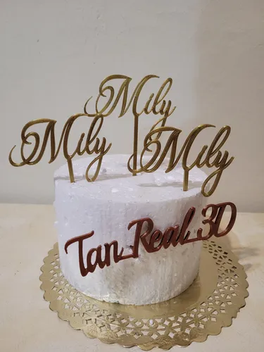 4 Cake Topper Personalizados - Iniciales - Frases - Siluetas