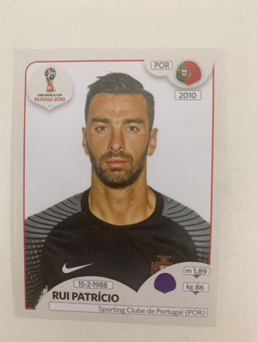 Figurinha Copa Do Mundo 2018 Rui Patrício Nº114 Portugal