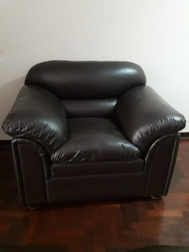 Comodo Sofa 1 Cuerpo Cuerina Marron Oscuro