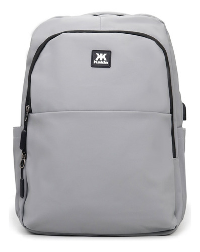 Mochila Porta Laptop Y Usb  Kaida Ka24-207 Gris Claro