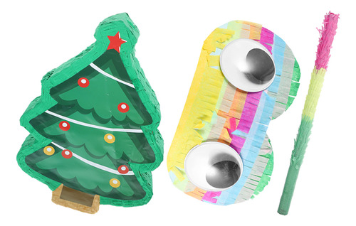 1 Juego De Piñatas Con Forma De Árbol De Navidad Para Fiesta