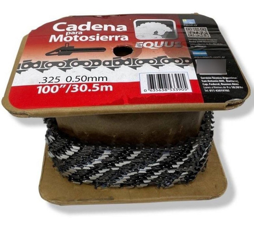 Rollo De Cadena De Motosierra Pase 325 Calibre 0.50 Equus