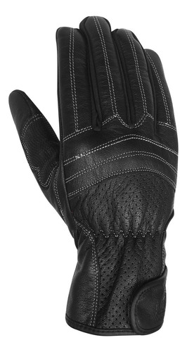 Guantes Torque Dover Cuero Negro Clasico Moto