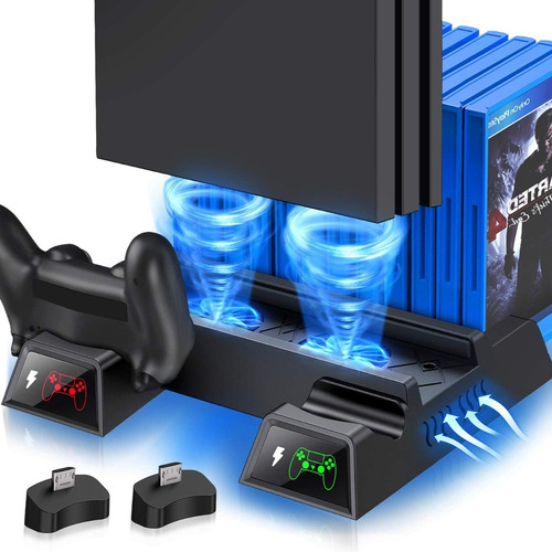 Imagen 4 de 6 de Base Cargador Dual Ps4 Carga Doble Control Ext Usb Gamer Accesorios