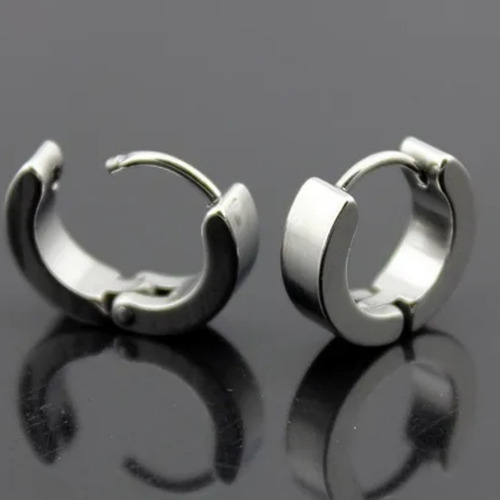 Imagem 7 de 10 de Brinco Argola Masculino Aço Inox Qualidade E Excelente Preço
